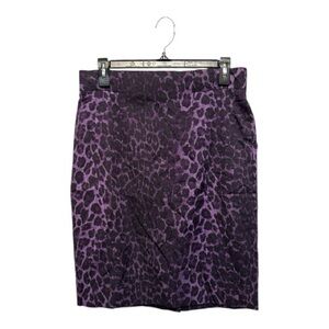 Ann Taylor Purple Animal Print Pencil Skirt Size 8 Petite